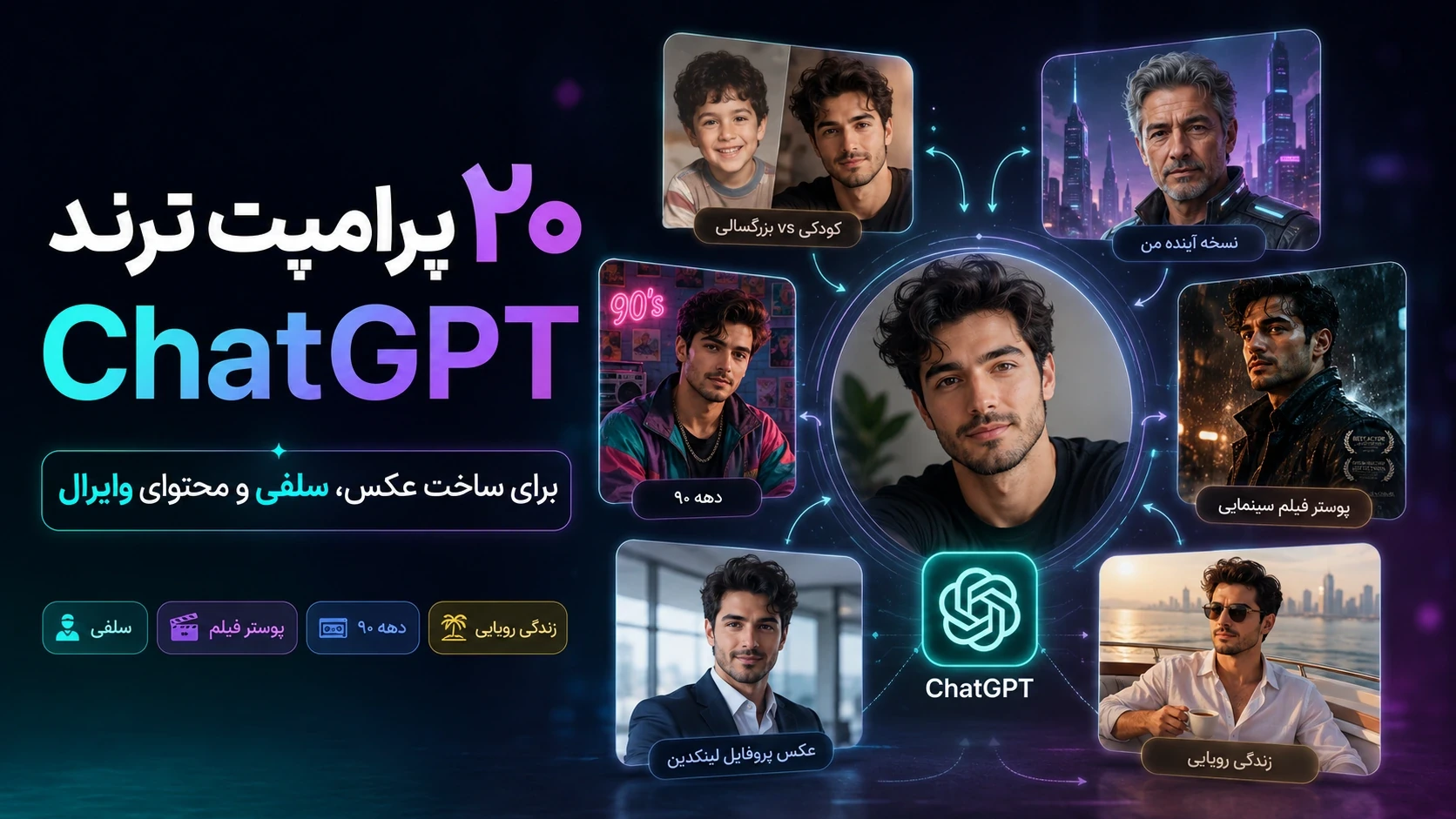 ۲۰ پرامپت ترند ChatGPT برای ساخت عکس، سلفی و محتوای وایرال