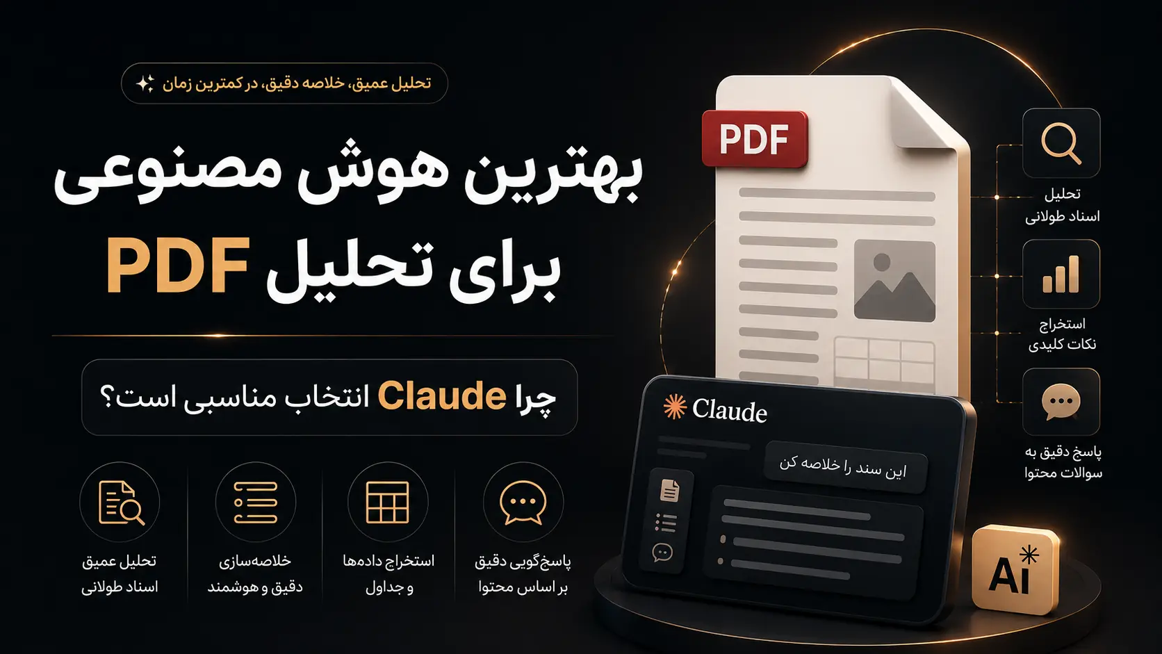 بهترین هوش مصنوعی برای تحلیل PDF؛ چرا Claude انتخاب مناسبی است؟