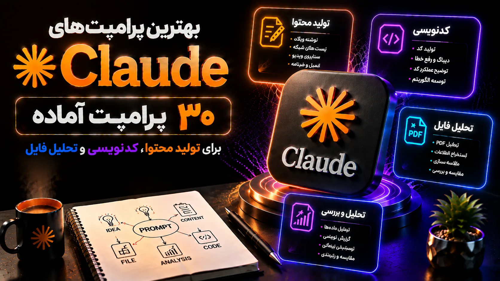 بهترین پرامپت‌های Claude؛ ۳۰ پرامپت آماده برای تولید محتوا، کدنویسی و تحلیل فایل